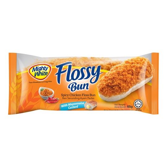 FLOSSY ROTI MIGHTY WHITE FLOSSY BUN SPICY CHICKEN FLOSS 65G