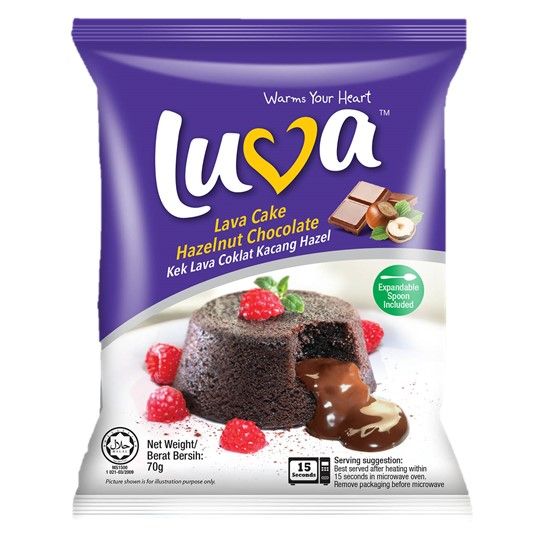 LUVA LAVA HULZENUT LUVA LAVA CAKE WITH CHOCOLATE HAZELNUT 70G