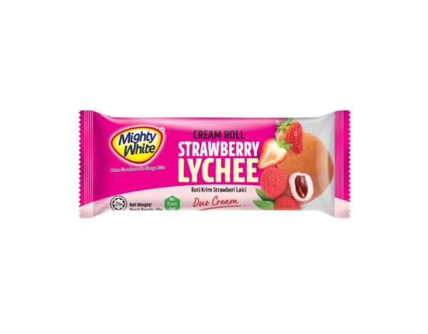 STRAWBERY ROTI MIGHTY WHITE CREAM ROLL STRAWBERRY LYCHEE 50G