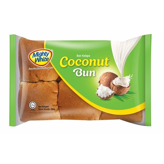 coconut bun MIGHTY WHITE COCONUT BUN 280G (6 PCS)