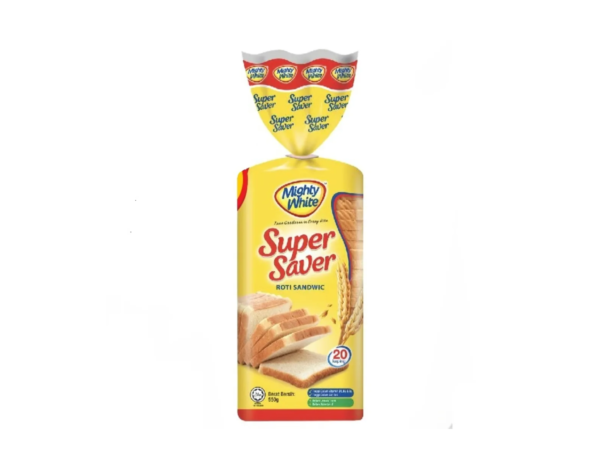 MIGHTY WHITE SUPER SAVER ROTI SANDWIC 550G